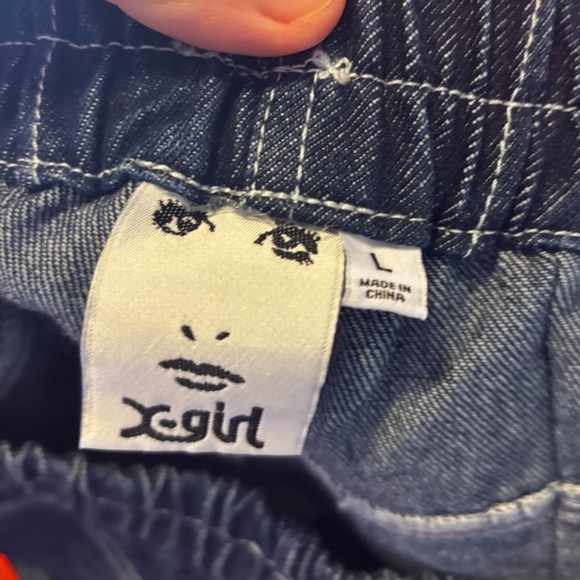 X-Girl dark wash elastic waist wide leg relaxed baggy jeans NWT - Picture 11 of 12